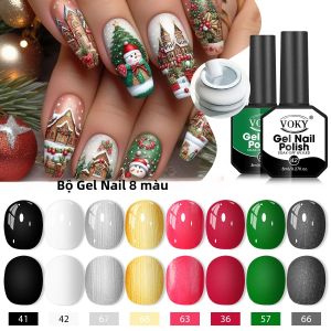 Bộ Sơn Móng Tay Dạng Gel Bóng Lâu Trôi 8 Món - Phụ Kiện Làm Đẹp Cần Thiết Dễ Sử Dụng Combo Màu Móng Tay