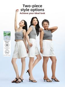 HIPPIE MISS | Breathable Linen Womens Shorts Anti-See-Through 5-Inch Length