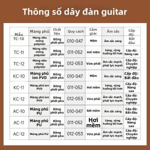 Bộ 6 Dây Đàn Guitar Phosphor Đồng Mạ