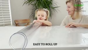 3mm thickness-transparent tablecloth 2/4/6/8/10/12 seater oil-proof waterproof PVC table cover soft glass table cloth Odorless 0 formaldehyde