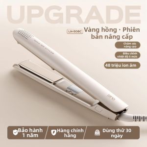 LENA | Lena 2-in-1 Flat Iron And Curling Iron Negative Ion Straightening Brush for Bangs Travel Friendly Ceramic Heated Hair Styling Tool
