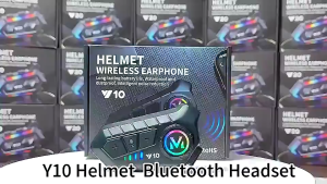 Y10 Headset Bluetooth 5.3 Helm Sepeda Motor Bluetooth Headset Hands Free Call Kit IPX6 Tahan Air