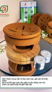 Bếp Xông Thảo Mộc Bếp Xông Bồ Kết nắp rời Gốm Chăm thủ công decor xinh xắn siêu bền chịu nhiệt giá sỉ tại lò Bình Lam Natural - Nhiều size [Bảo hành bể vỡ]
