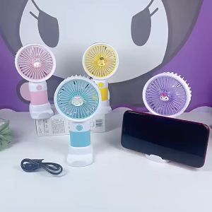 KAIHUA Kipas Angin Genggam Mini Portable Kartun KuromI Cinnamoroll Hello Kitty Melody Kipas Angin Tangan Bahan Silikon Mini Fan Kipas Lipat Portable Bisa Taruh Handphone SS269