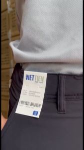 VIỆT TIẾN - quần short đen có dây rút siêu nhẹ vải dù co giãn form regular Viettien Smart Casual