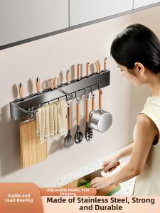 SHENFAN | Stainless Steel Multifunctional Wall Rack No Drilling Required