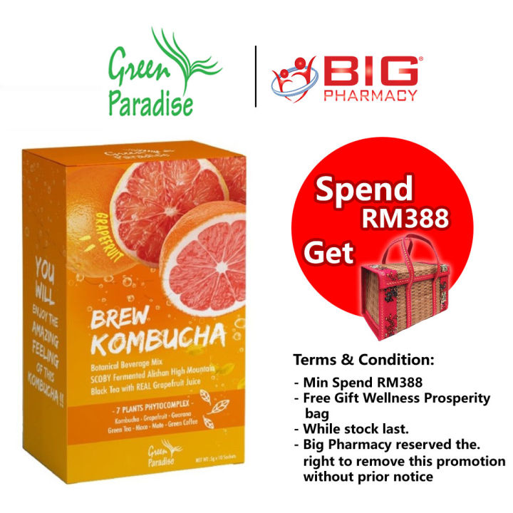 Green Paradise Kombucha Grapefruit 5g x 10s Lazada