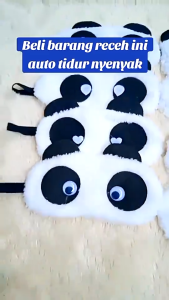 Penutup Mata Tidur Karakter Panda / Sleeping Eye Panda Motif Panda Ekspresi / Eye Cover Cute Panda