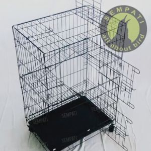 SEMPATI Kandang Kucing 3 Tingkat Size L 60x40x90 Kandang Kucing Besar Super Large Jumbo Besi Lipat Tebal Kandang Anjing Burung Sugar Glider Hamster Kcg3l