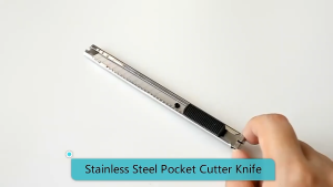 Pisau Cutter Mini Stainlees 12.5cm Cutter Besi Kecil Pemotong Serbaguna Ringan Efektif ATK3011