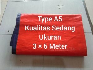 terpal plastik type A5 ukuran 3 × 6 meter serbaguna