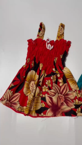 (6-12 months old) 6pcs Chalis smocking dress for babies (random colors)