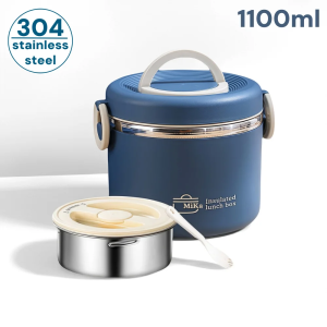 304 Stainless Steel Lunch Box 2 Layer Double Wall Thermal Food Jar Insulated Bento Box Leakproof Lunch Container with lunch Bag