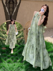 NUMEN BUTTON | Summer Chinese Style Neck-hanging Slim-fit Dress