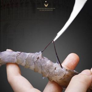 Durable Stainless Steel Seafood Peeler Tool for Fast Shrimp Shell Removal in the Kitchen