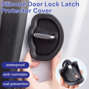Silicone Door Lock Latch Protector Cover Car Door Shock Absorber Seal Pad Reduce Noise Close Door Buffer Cushion 硅胶门锁扣保护套