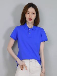 polo shirt for woman korean solid color lapel short-sleeved T-shirt polo shirt top
