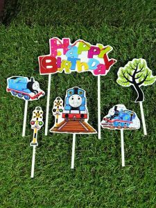 Topper cake hiasan kue ulang tahun happy birthay thomas