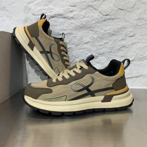 Fall 2025 Mens Fashion Casual Shoes Thick Bottom Heightening Dad Shoes Leisure Board Shoes round Toe Color Block Design