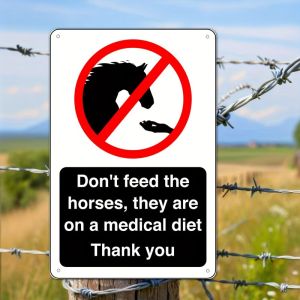 Aluminum Metal Sign No Feeding Horses Veterinary Diet Poster 20x30cm 8x12in Wall Art
