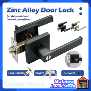 Three-Bar Door Handle Lock With Key Narrow Edge Zinc Alloy Balcony Room Bathroom Interior Entry Door Lock Hardware