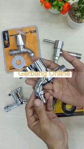Kran Air Engkol 1/2 Inch Keran 2 Cabang Tembok Shower Bak Kamar Mandi Wastafel Mesin Cuci 1/2\"