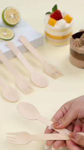 Disposable Wooden Cutlery Eco Friendly Biodegradable Disposable Wooden Cutlery Set Wood Fork Ice Cream Fork Birch Wooden Tableware Disposable Wooden Cutlery Spoons Wooden Spoons Disposable Earth Friendly Disposable Wooden Cutlery Set