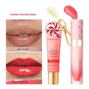 Bộ Dưỡng Môi Bad Girl Vị Dâu Son Dưỡng Môi Có Màu Dầu Dưỡng Môi Giữ Ẩm Lâu Dài Dưỡng Môi Căng Mọng Bộ Chăm Sóc Môi Quà Tặng Ngày Lễ