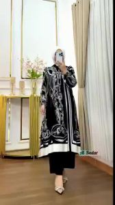TERLARIS One Set Tunik Motif Kekinian Bahan Rayon Premium Adem Poll Nyerep Keringat Busui Frindly