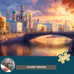 500/1000/1200/2000PCS Jigsaw Puzzle Sunset Bridge Landscape Art For Adults Great Weekend Relaxation And Family Fun