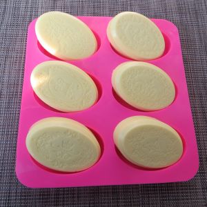 Six-piece Oval Lace Pattern Soap Mold 6 Cavity