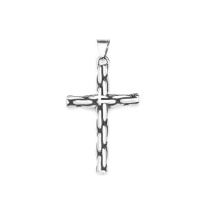 Unique Vintage Creative Cross Pendant Necklaces For Men Stainless Steel Gothic Hip Hop Chained Cross Necklace Biker Jewelry Gift