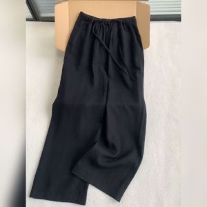 YUFUQING | กางเกงขายาวทรงหลวมเอวสูงทรงหลวมสีดำสไตล์เกาหลีสำหรับผู้หญิง ฤดูร้อนปี 2025 กางเกงขายาวทรงตรงทรงหลวม
