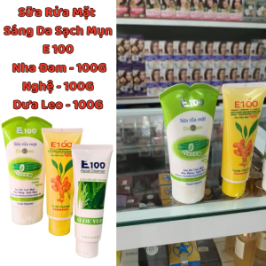 Sữa Rửa Mặt Sáng Da Sạch Mụn E 100 Nha Đam - Nghệ - Dưa Leo  Chính Hãng.