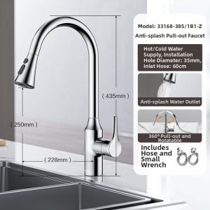 JOMOO | Pull Out Extendable Splash-proof Hot and Cold Water Faucet