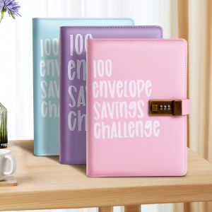 100 Envelope Challenge Binder Couple 100 Day Challenge Savings Handbooks Notebook