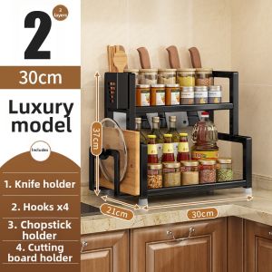 Multifunctional Multi-layer Stainless Steel Kitchen Storage Rack