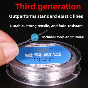 Transparent Crystal Elastic Line Bracelet Cord Wear Resistant Bead Stringing Rope Buddha Beads Cultural Play Fashion Jewelry