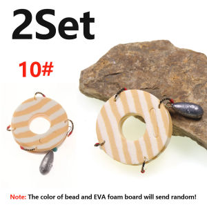 2 Set 4 Braches Sabiki Nymph Rig Bait Fish Catch Rigs With Sinker & EVA Foam Board #10 #12 #14 Cod / Whiting Fishing