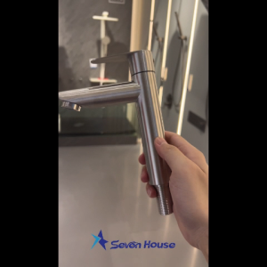 ก๊อกน้ำสแตนเลส Seven House พรีเมี่ยม กันสนิม100% ทนทาน ทำความสะอาดง่าย ดีไซน์มินิมอลสวยหรู แถมฟรีสายยางระบายน้ำ