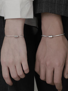 Couples Bracelets Set Pure Silver Snake Bone Design Original Design Fresh out Fashion Jewelry Valentines Day Gift for Girlfriend