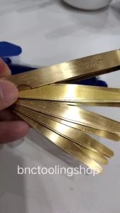 ฟิลเลอร์เกจทองเหลือง ขนาด 20ใบชุด 0.05-1.00mm (100mm) Feeler Gauge Brass20 Pcs/Set 0.05-1.00mm (100mm)