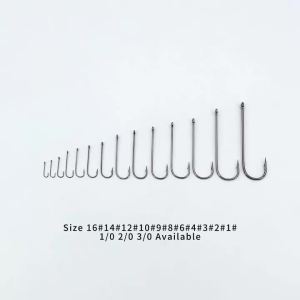 100PCS 16#-3/0 Aberdeen Long Shank Fish Hook Saltwater Freshwater Fishing Hooks Sabiki Rig Jig Lure Streamer Fly Hook