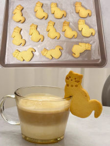 Cute Cat Cartoon Cookie Baking Mold PLA Material Afternoon Tea Hanging Cup Butter Cookie DIY Decoration Baking Tool