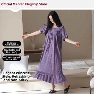 MiiOW | Summer Lightweight Breathable Cotton Princess Style Sleep Dress