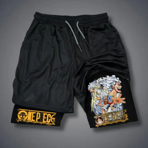 Bandai | 2026 Summer One Piece Official Character Printed Shorts Retro Y2K Anime Beach Shorts Quick-drying Fabric Fitness and Jogging
