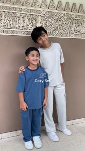 LEWIS EMMA - Cozy Set (6 Bulan - 12 Tahun) Setelan Anak Laki-Laki Perempuan / Baju Lengan Pendek Dan Celana Panjang