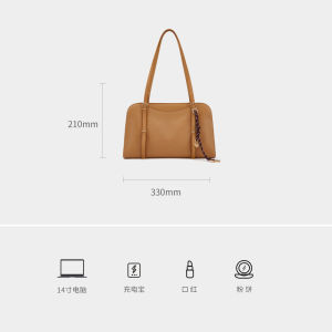 Elle Womens Handbag 2025 New Crystal Tanned Leather Shoulder Bag Top Layer Cowhide Versatile Underarm Bag Handbag Crossbody