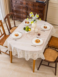 Anti-slip Waterproof Non-stick Wash-free Eco-friendly PVC Lace Tablecloth