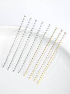 14K Gold Plated Copper T Pins Earring Accessories DIY Handmade Material Flat Head Color Retention Platinum Alloy Jewelry Parts